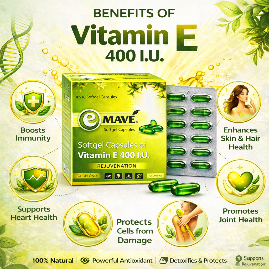 Vitamin E 400 I.U. Softgel Capsules – Natural Antioxidant Support