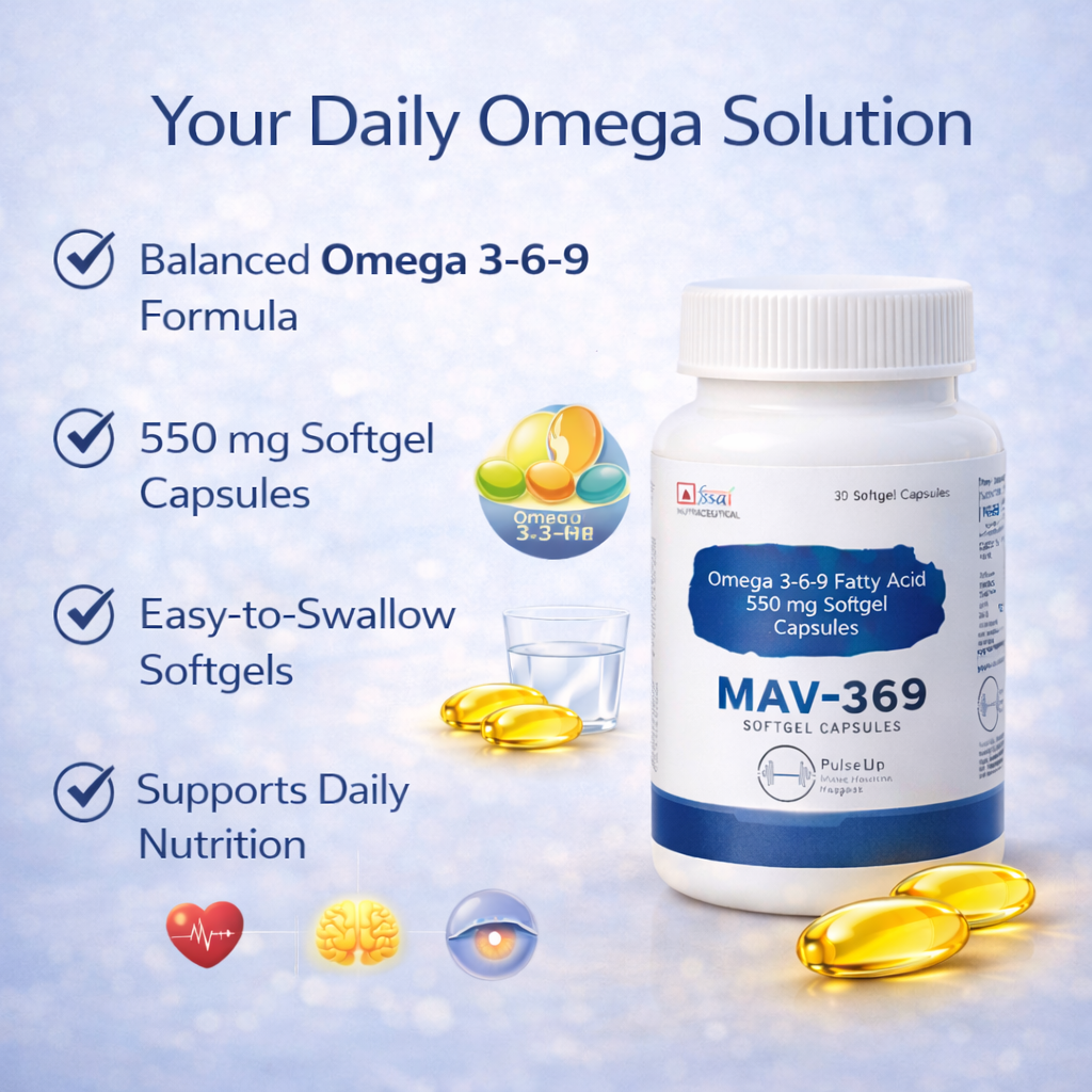 MAV-369 Omega 3-6-9 Softgel Capsules (550 mg)