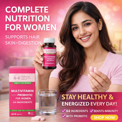 PulseUp Multivitamin with Probiotic for Women – 44 Ingredients for Daily Wellness