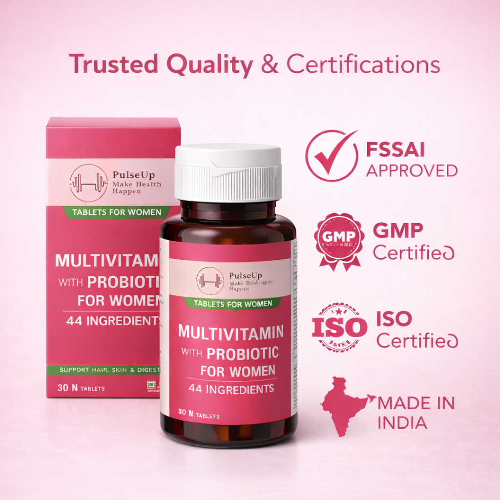 PulseUp Multivitamin with Probiotic for Women – 44 Ingredients for Daily Wellness