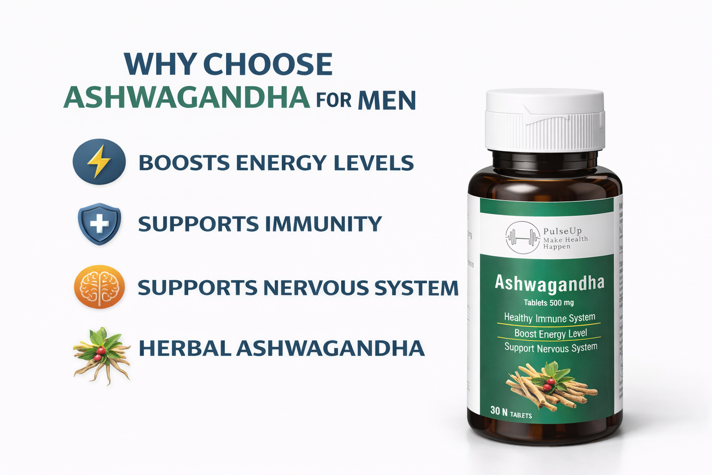 PulseUp Ashwagandha – Natural Strength Booster