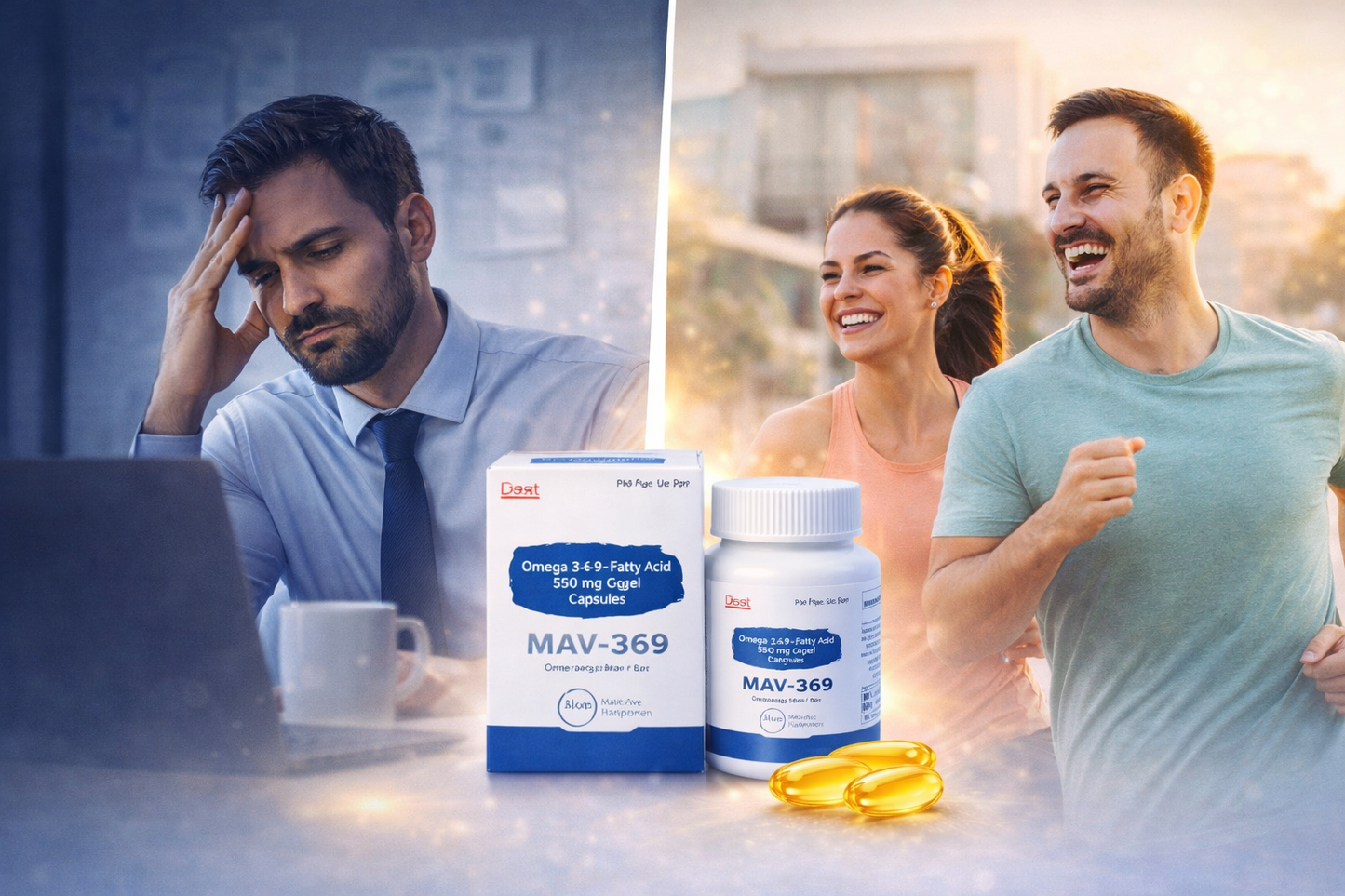 MAV-369 Omega 3-6-9 Softgel Capsules (550 mg)
