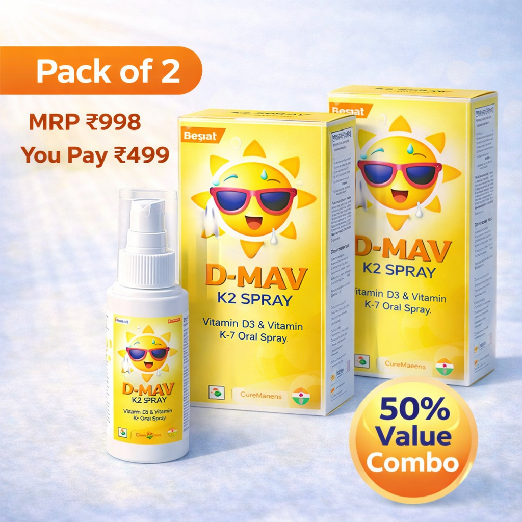 D-MAV K2 Spray | Vitamin D3 + K2-7 Oral Spray | 240 Sprays | Mango Flavour
