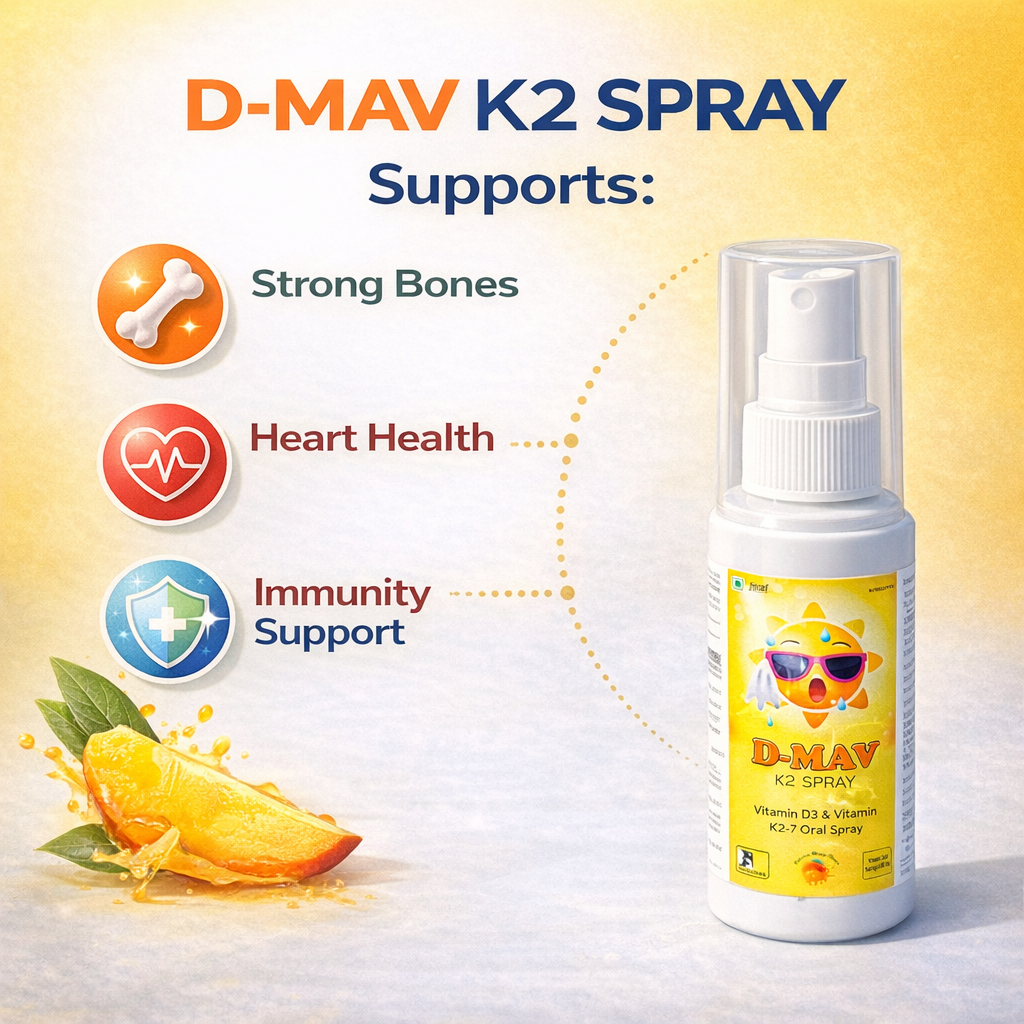 D-MAV K2 Spray | Vitamin D3 + K2-7 Oral Spray | 240 Sprays | Mango Flavour